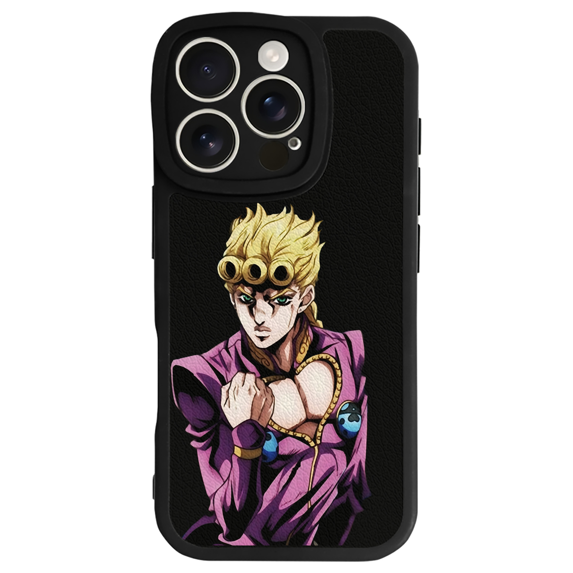 （画像用） ジョジョの奇妙な冒険 ジョルノ?ジョバァーナ JoJo's Bizarre Adventure Giorno Giovanna 【iPhone 16シリーズ対応】シリコンスマホケース（レザー調） 材質：シリコン
